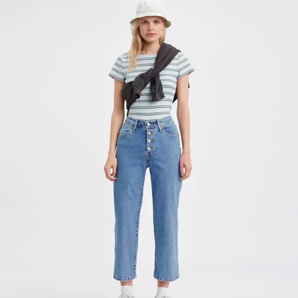 Levi's Mile High Cropped Wide Leg Jeans